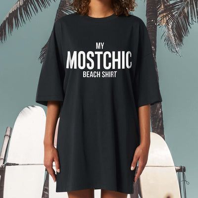 XXL Beach Shirt "Mostchic" - black (Model)