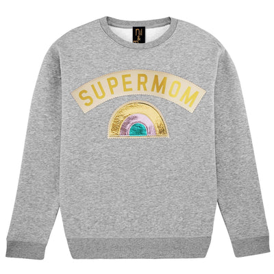 Sweatshirt "Supermom" - heather grey