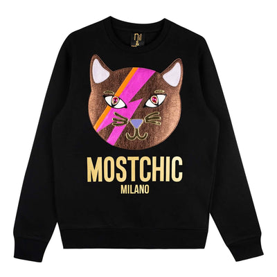 Sweatshirt "Chic Cat Gold" - black