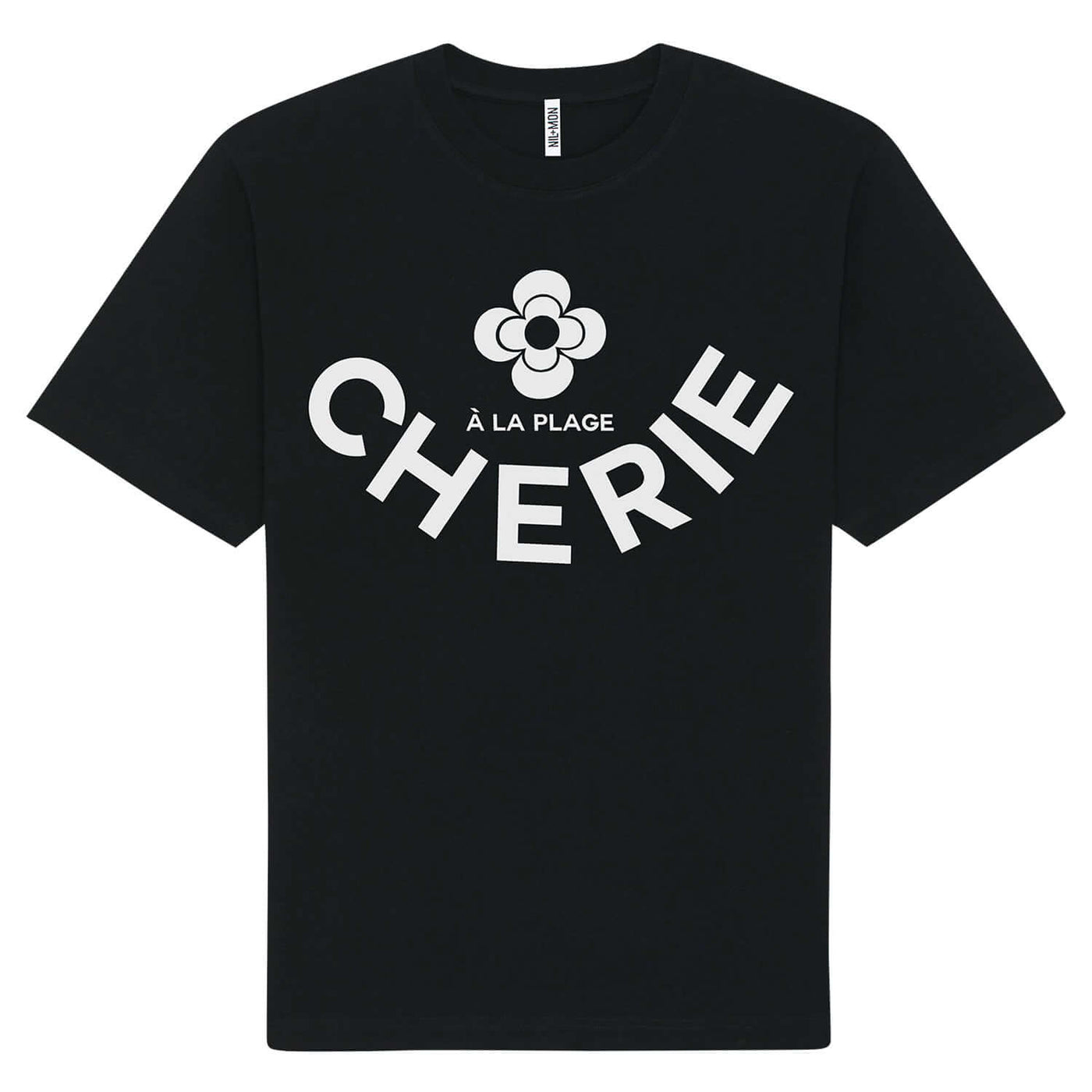 XXL Beach Shirt "Cherie" - black