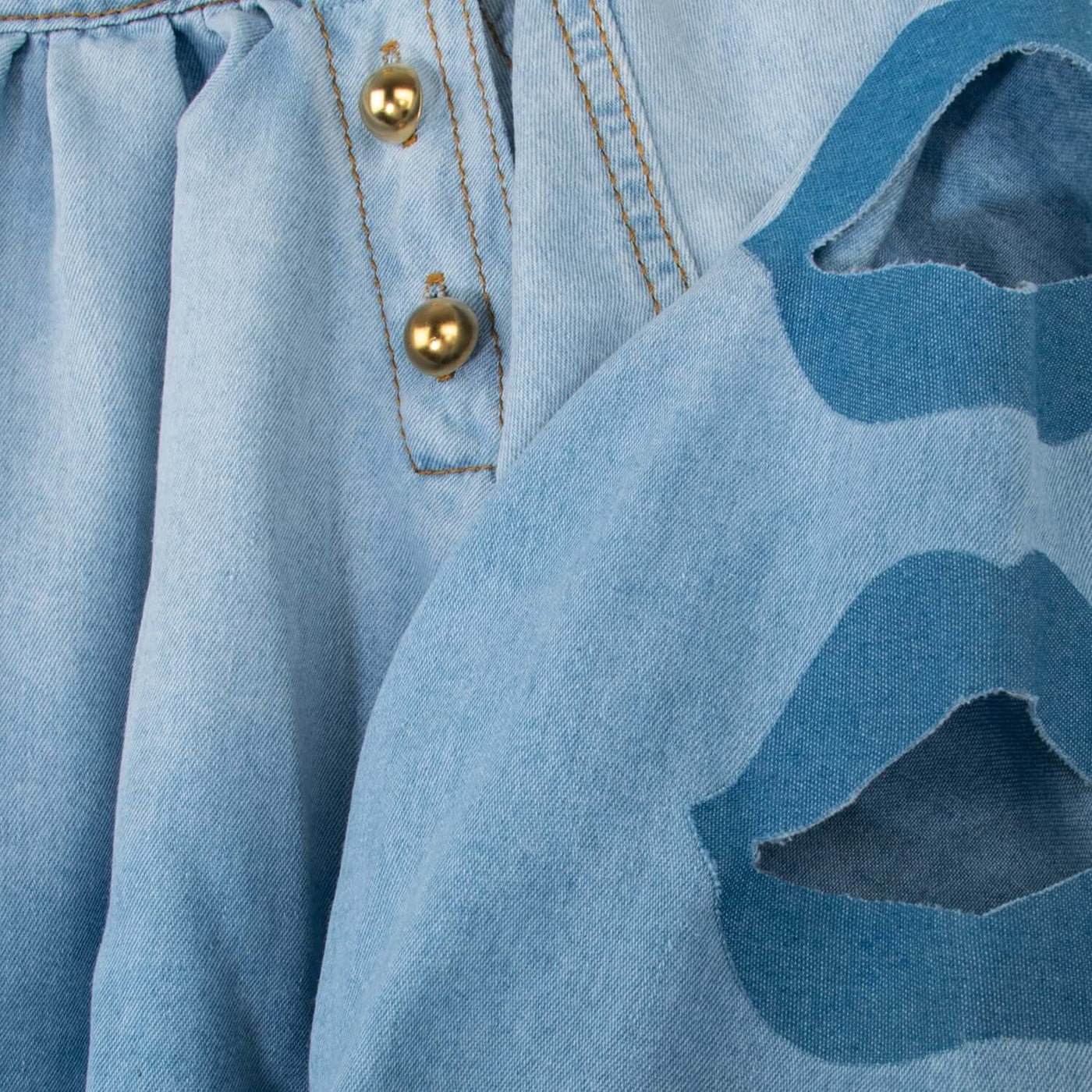 Blouse "Denim Lips Cut-Out"
