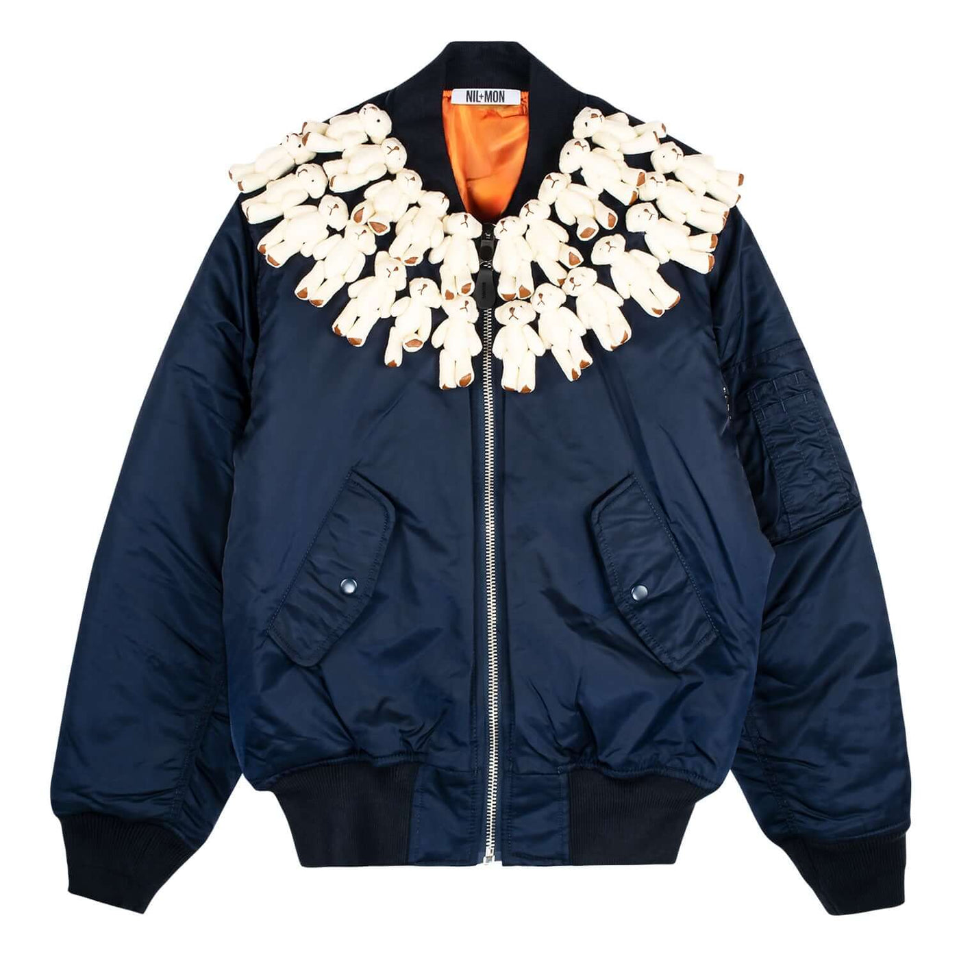 Bomber Jacket "White Bears" - navy