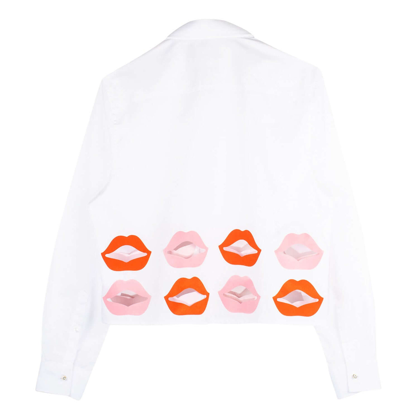 Crop Shirt "Lips" - white (Back)