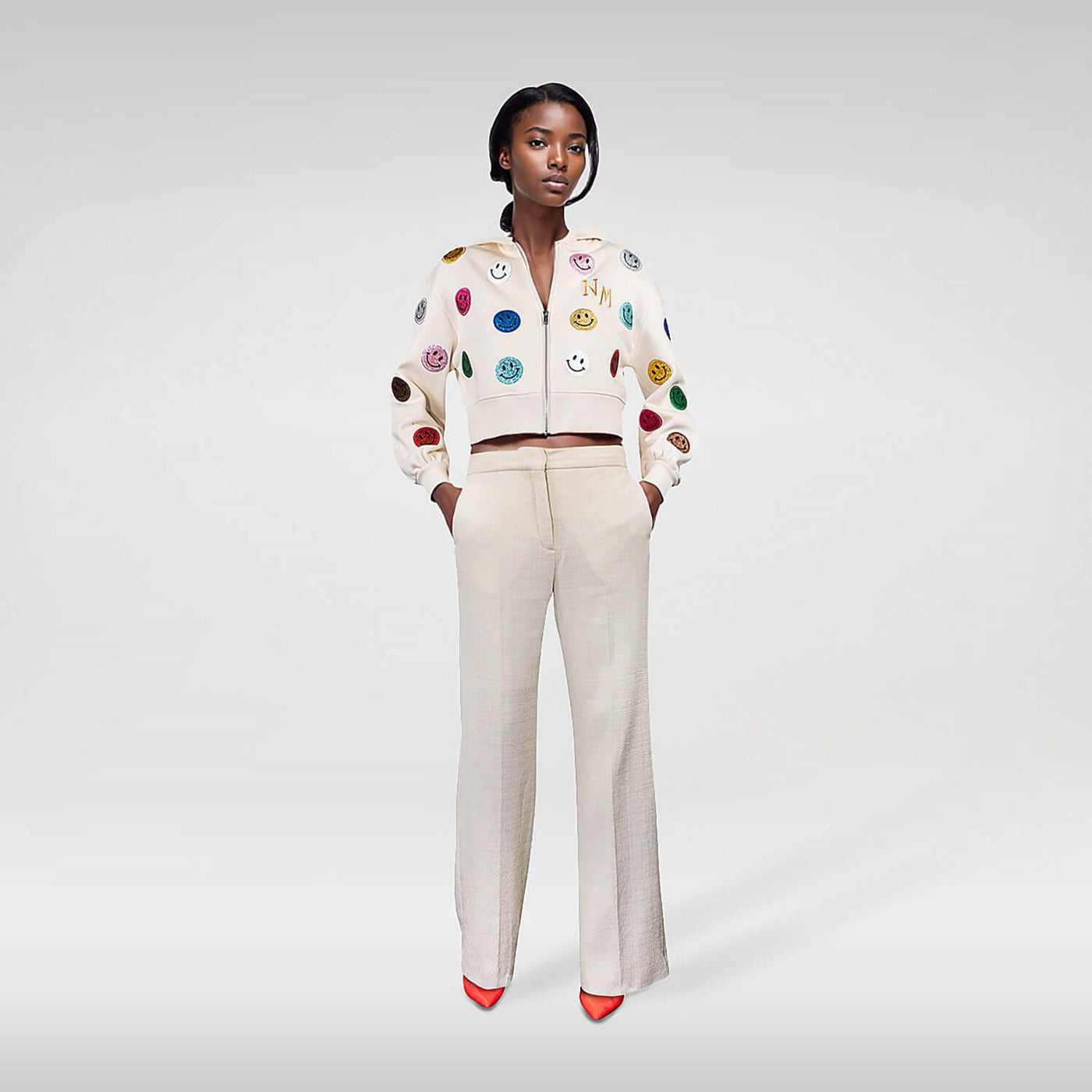 NIL+MON Crop Hoodie "Smiles"