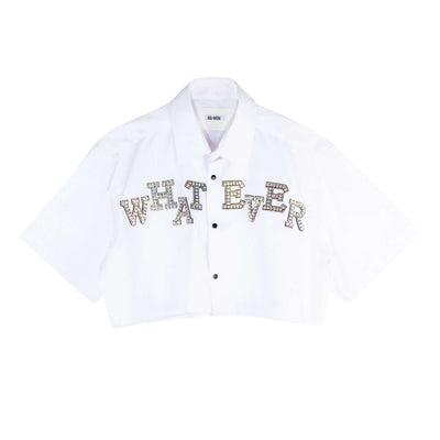 Crop Shirt "Whatever" - white