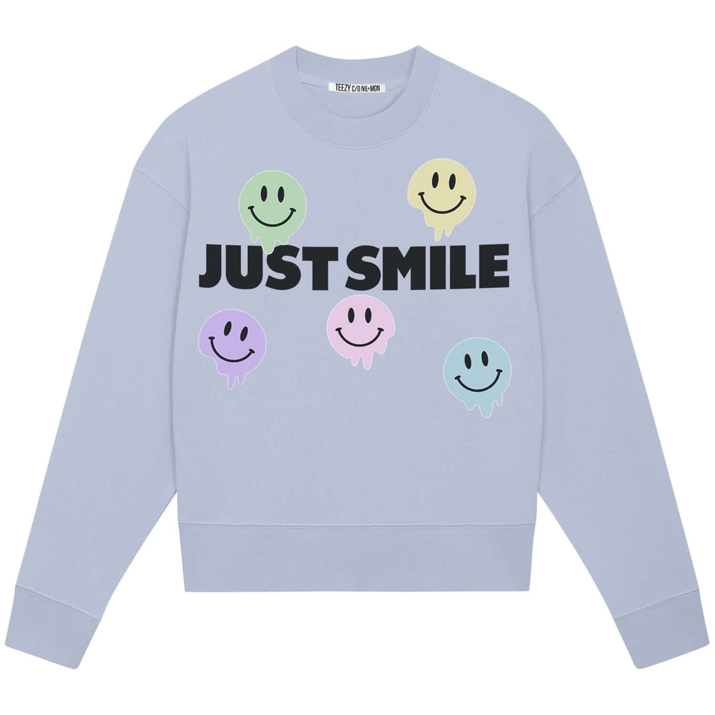 Crop Sweatshirt "TZ Smile" - light blue