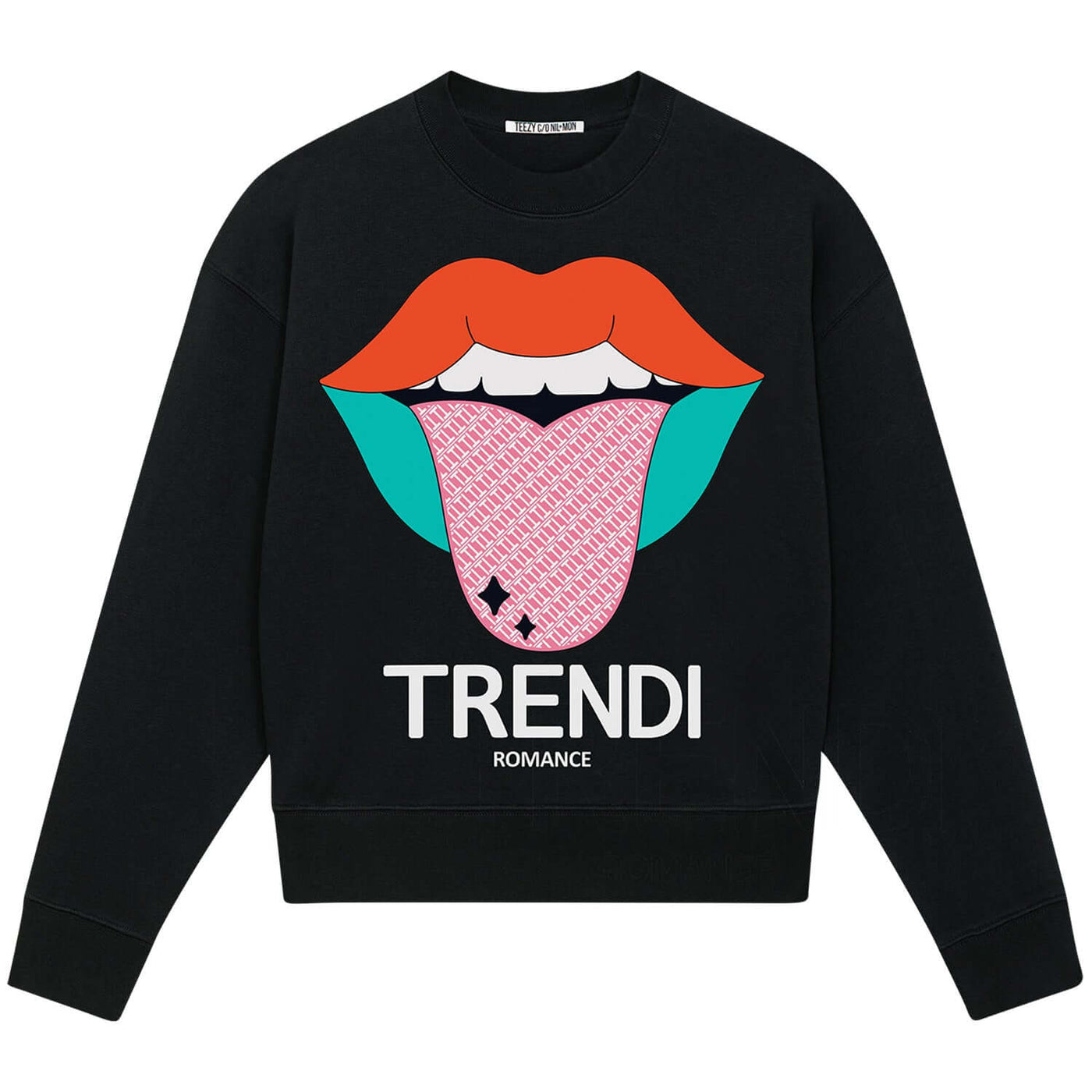 Crop Sweatshirt "TZ Trendi" - black
