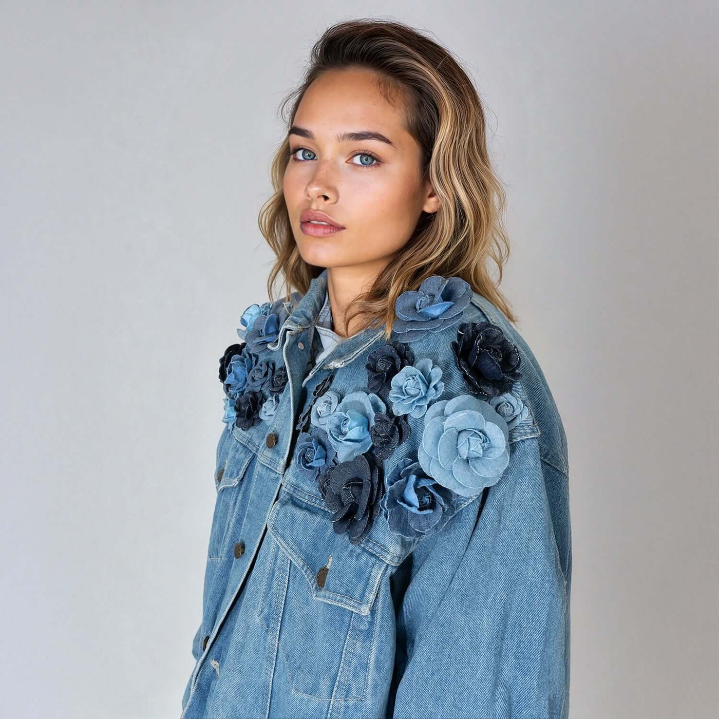 Denim Jacket "Roses"