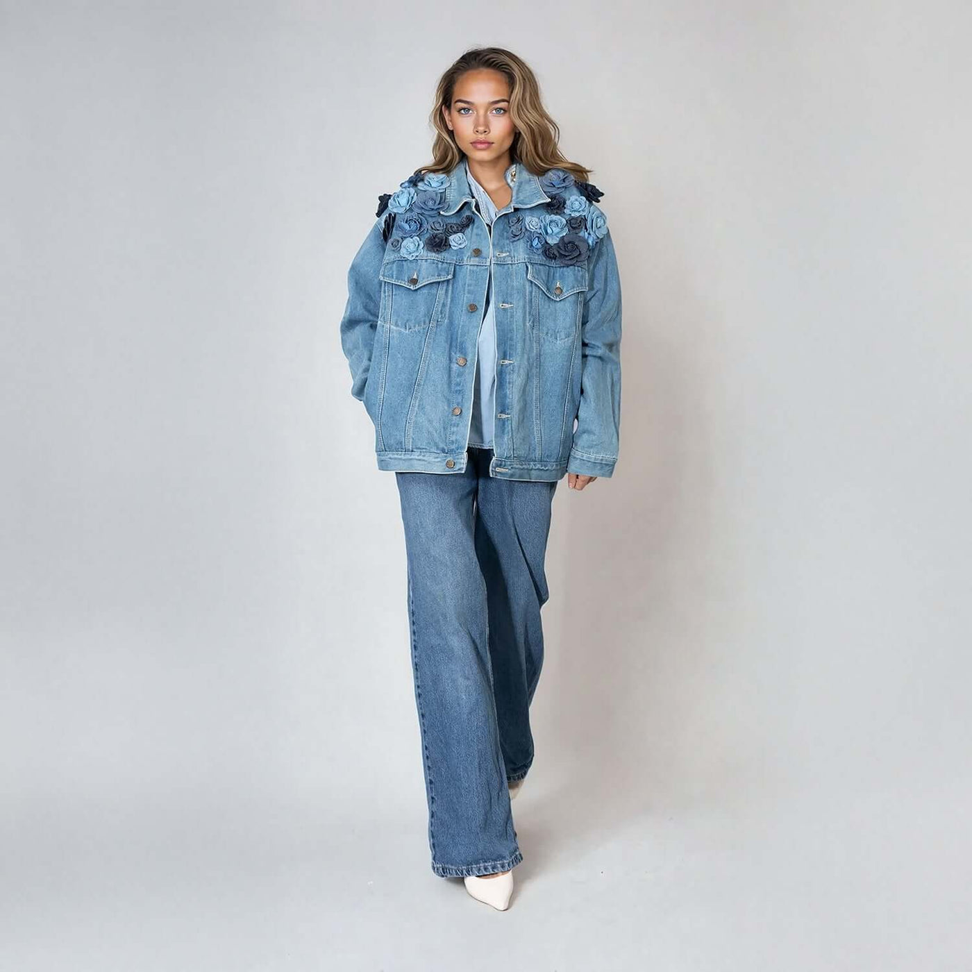 Denim Jacket "Roses"