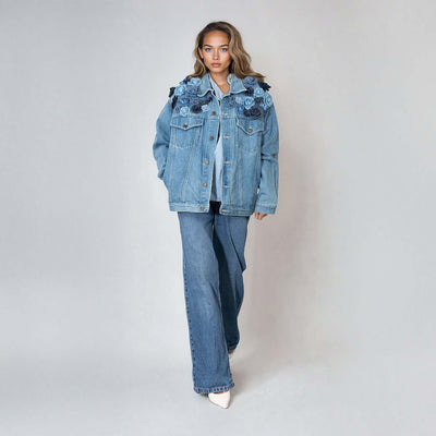 Denim Jacket "Roses"