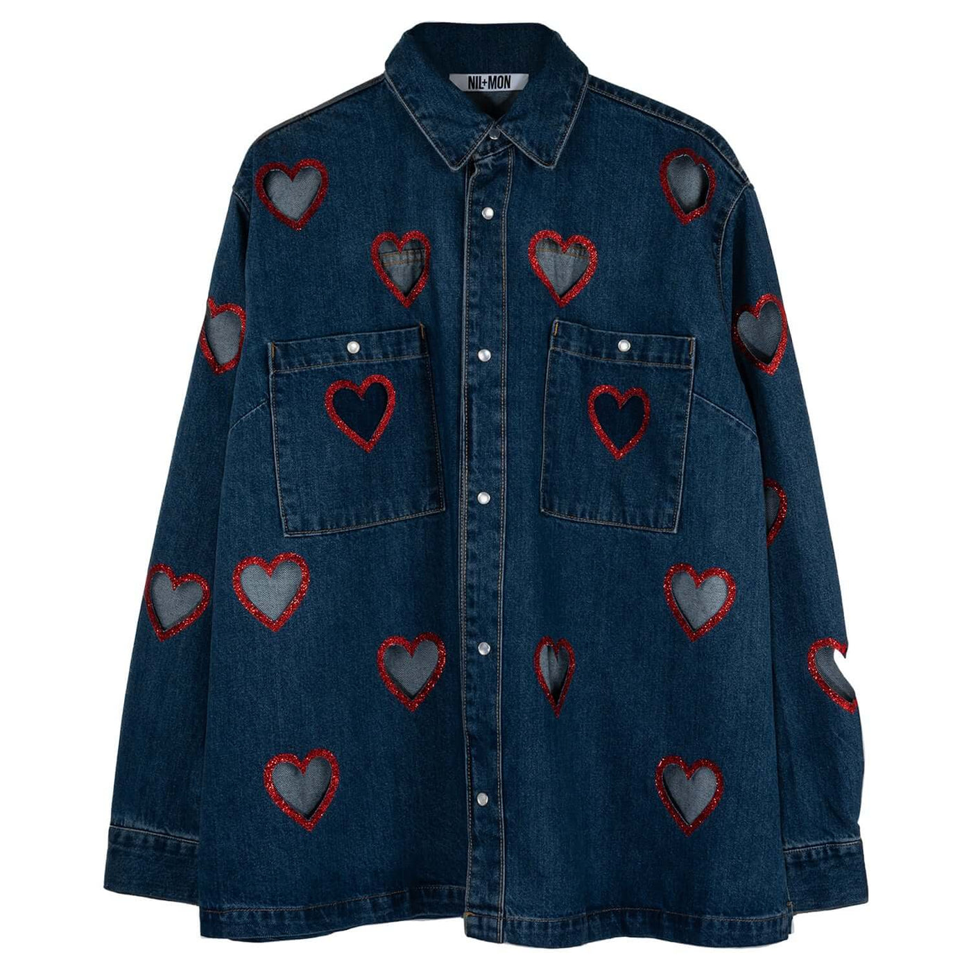 Denim Shirt "Flying Hearts Cut-Out"