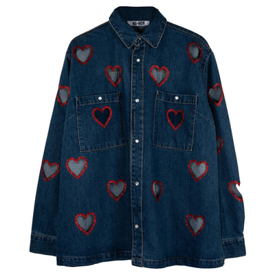 Denim Shirt "Flying Hearts Cut-Out"