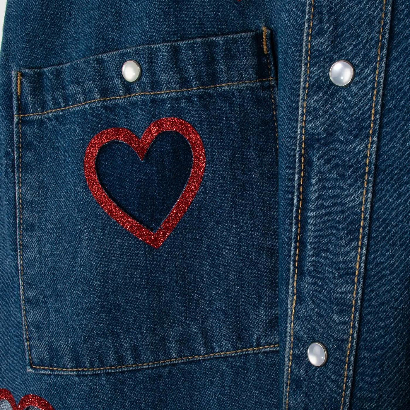 Denim Shirt "Flying Hearts Cut-Out"