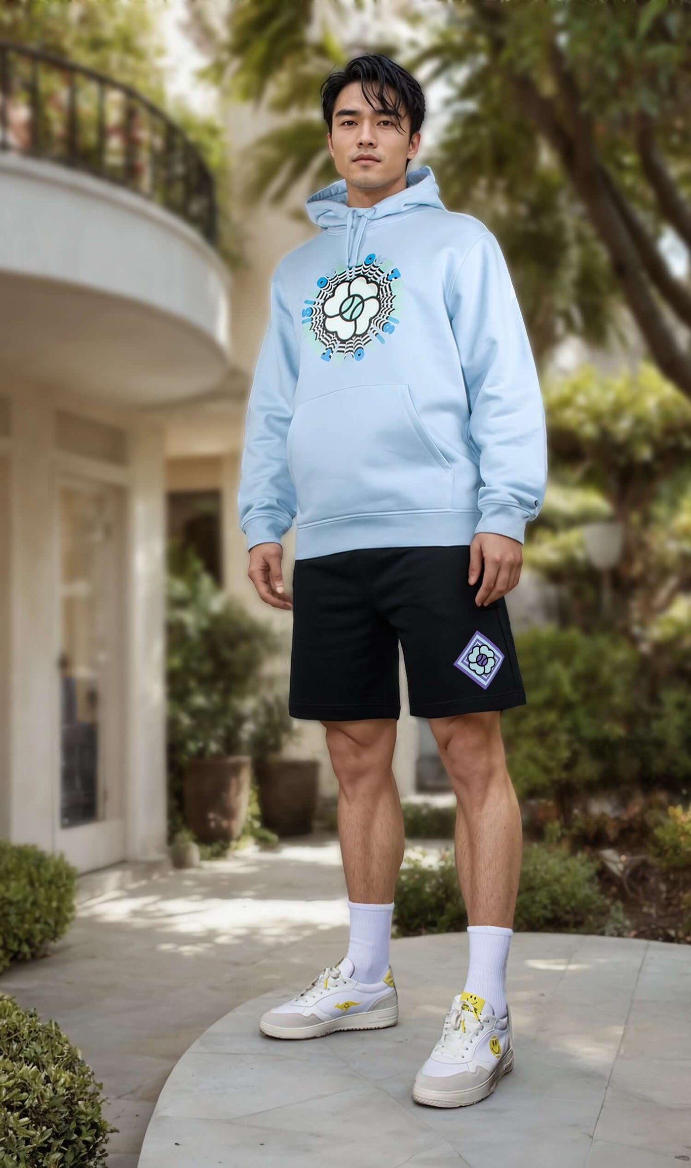 NIL+MON Hoodie "Circle Blue"