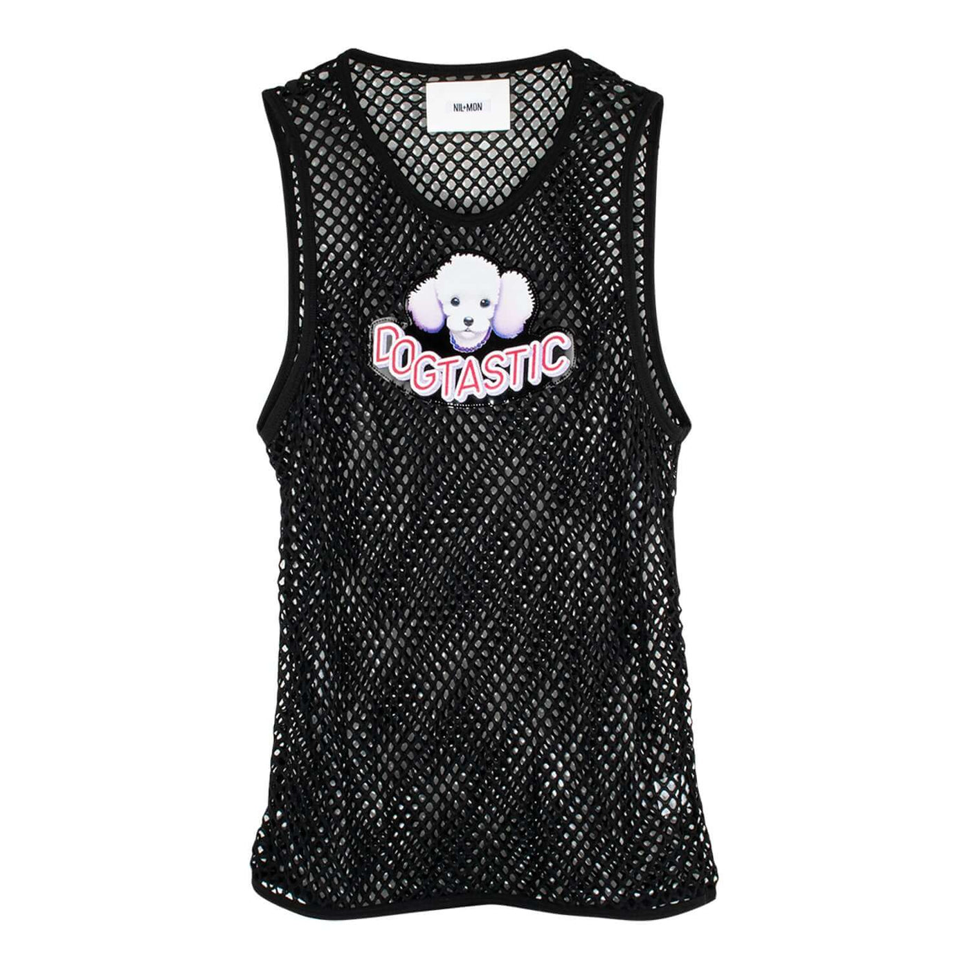 Mesh Tank "Dogtastic" - black