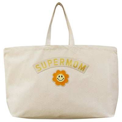 Oversize Canvas Bag "Supermom" - natural
