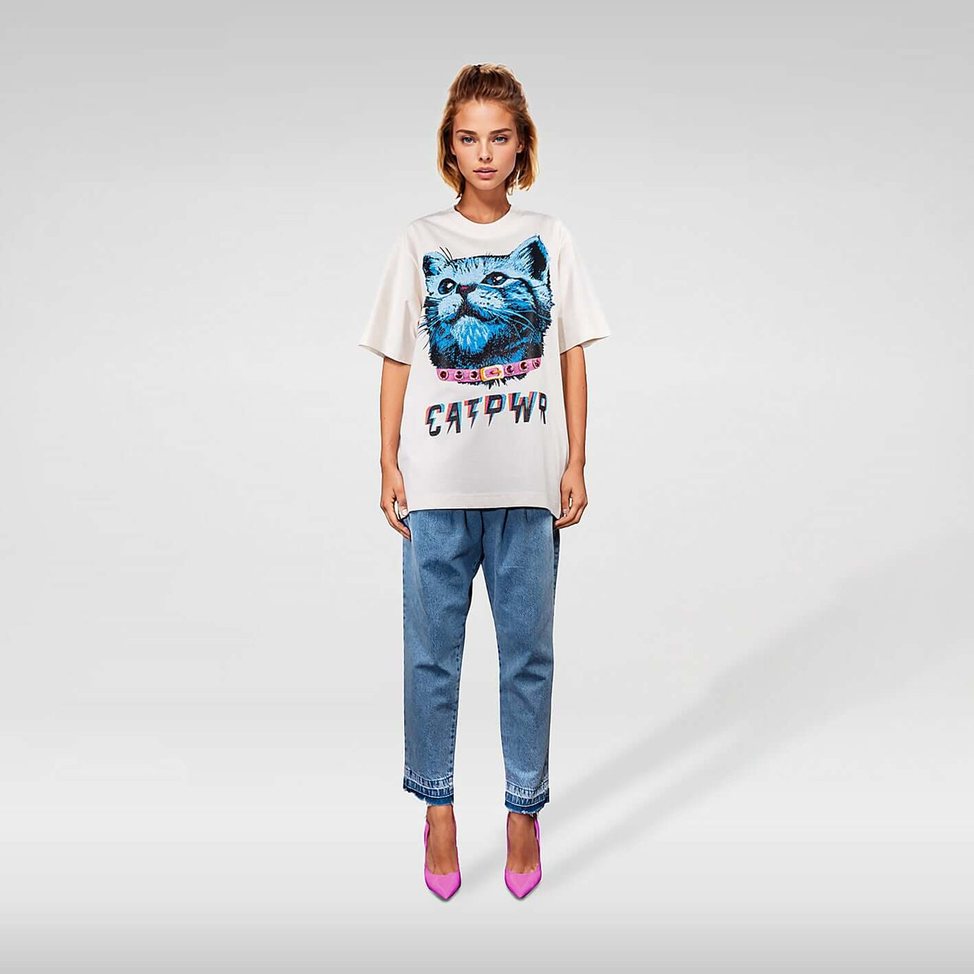 NIL+MON Oversize Tee "Cat PWR"