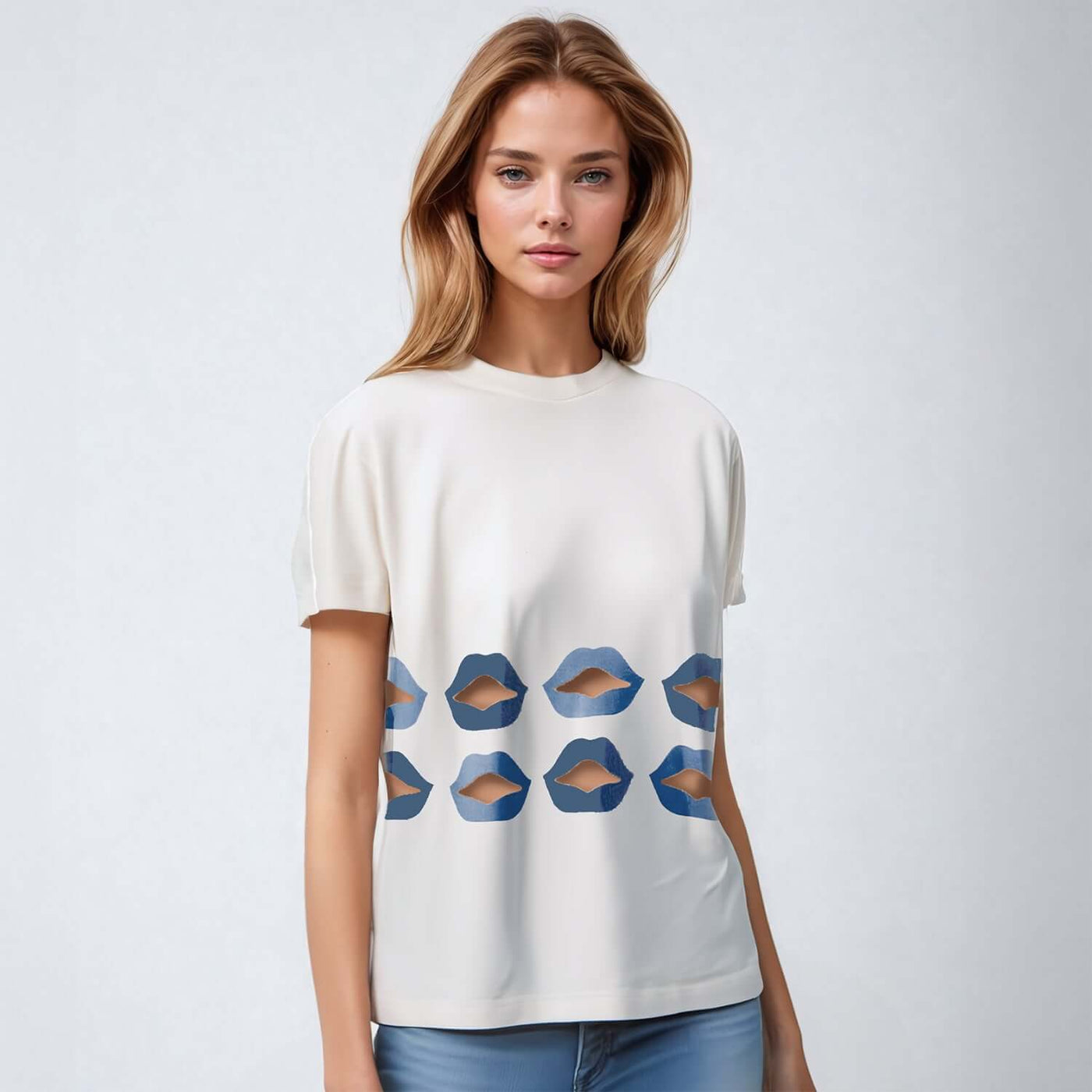 NIL+MON Oversize Tee "Denim Lips"