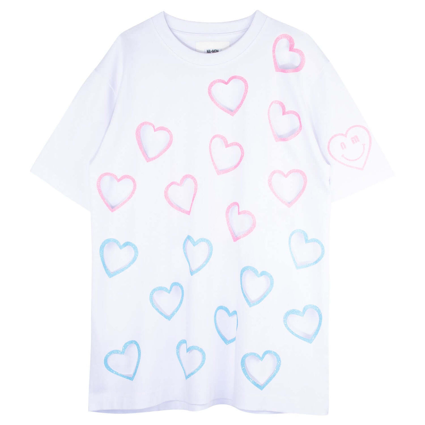 Oversize Tee "Flying Hearts" - white