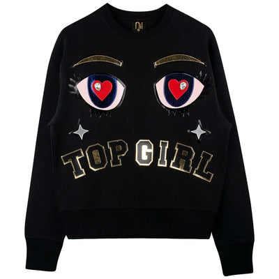 Oversize Sweat "Top GRL" - black