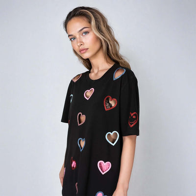 Oversize Tee "Flying Hearts Cut-Out"