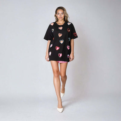 Oversize Tee "Flying Hearts Cut-Out"