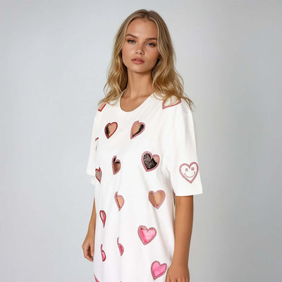Oversize Tee "Flying Hearts Cut-Out"