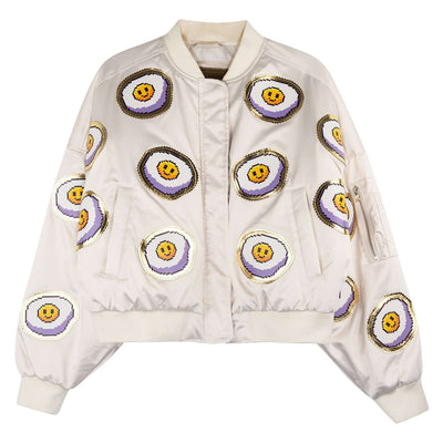 Short Bomber Jacket "Over Easy"
