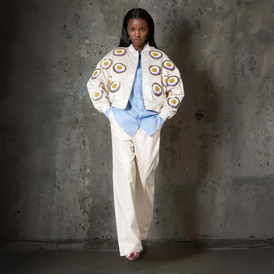 Short Bomber Jacket "Over Easy"
