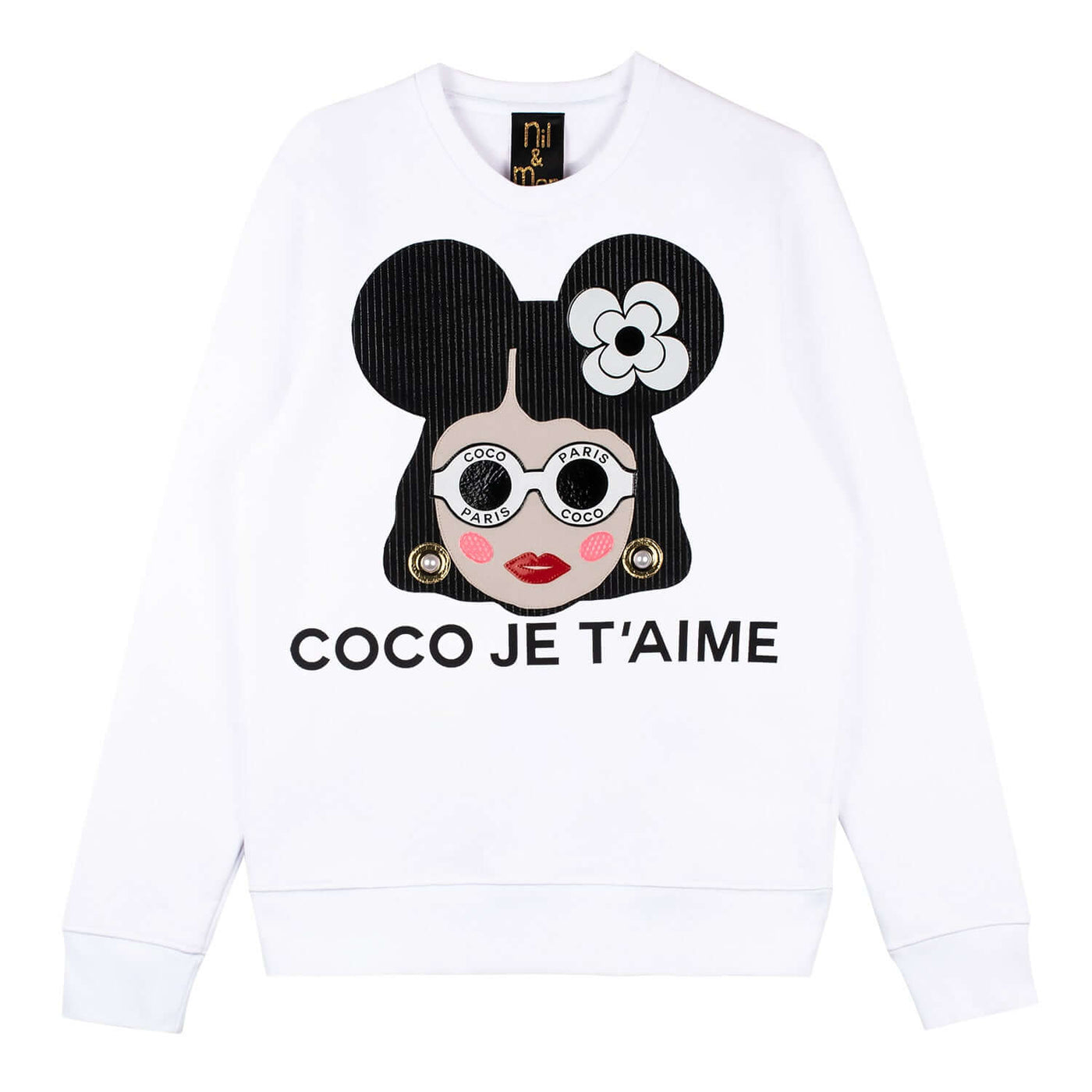 Sweatshirt "Coco Je" - white