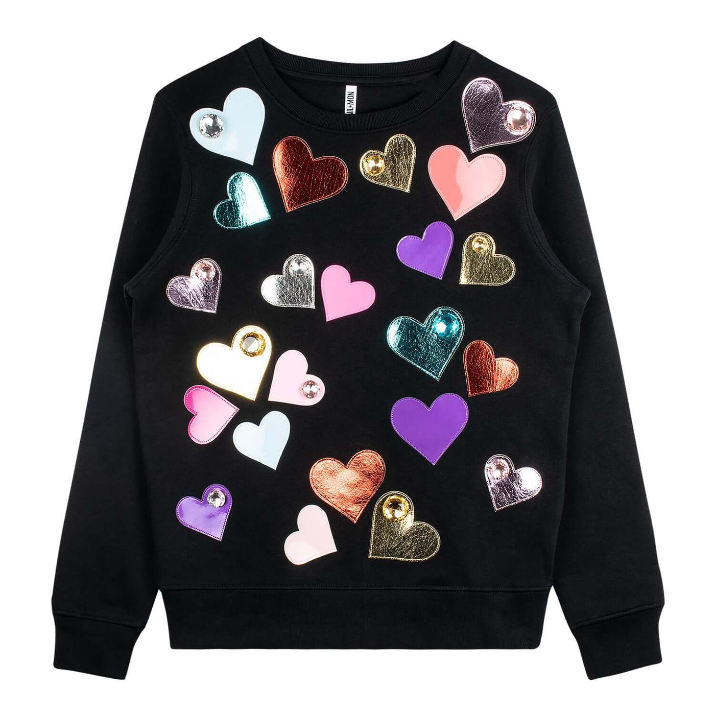 Sweatshirt "Hearts" - black