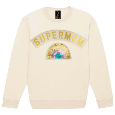 Sweatshirt "Supermom" - creme