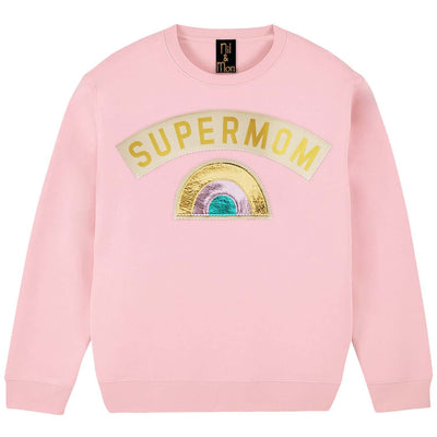 Sweatshirt "Supermom" - light pink