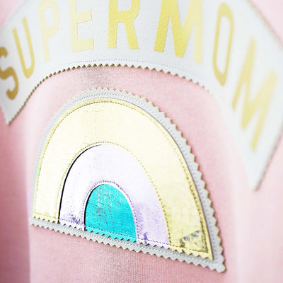Hoodie "Supermom" - light pink (Details)