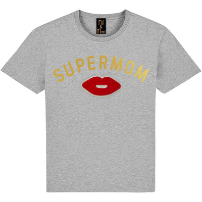 T-Shirt "Supermom" - heather grey