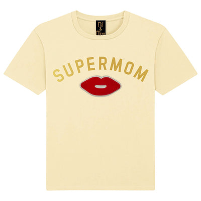 T-Shirt "Supermom" - lemon
