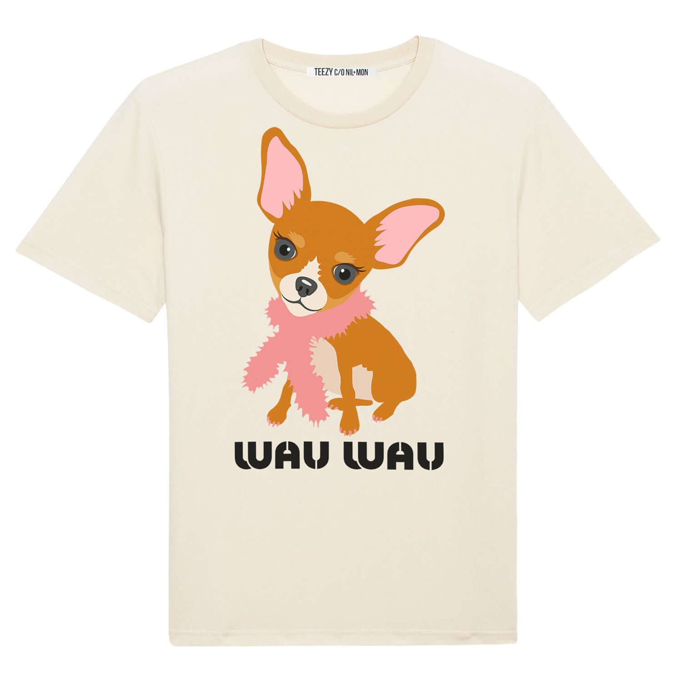 T-Shirt "TZ Wau Brown" - creme