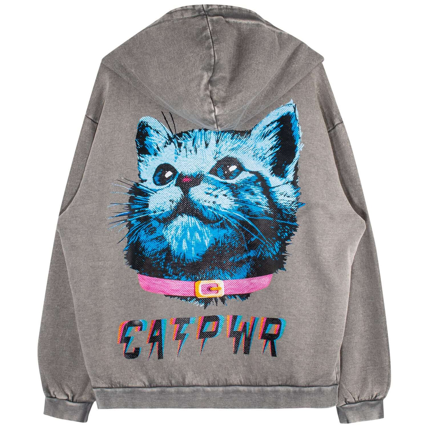NIL+MON Washed Hoodie "Cat PWR"