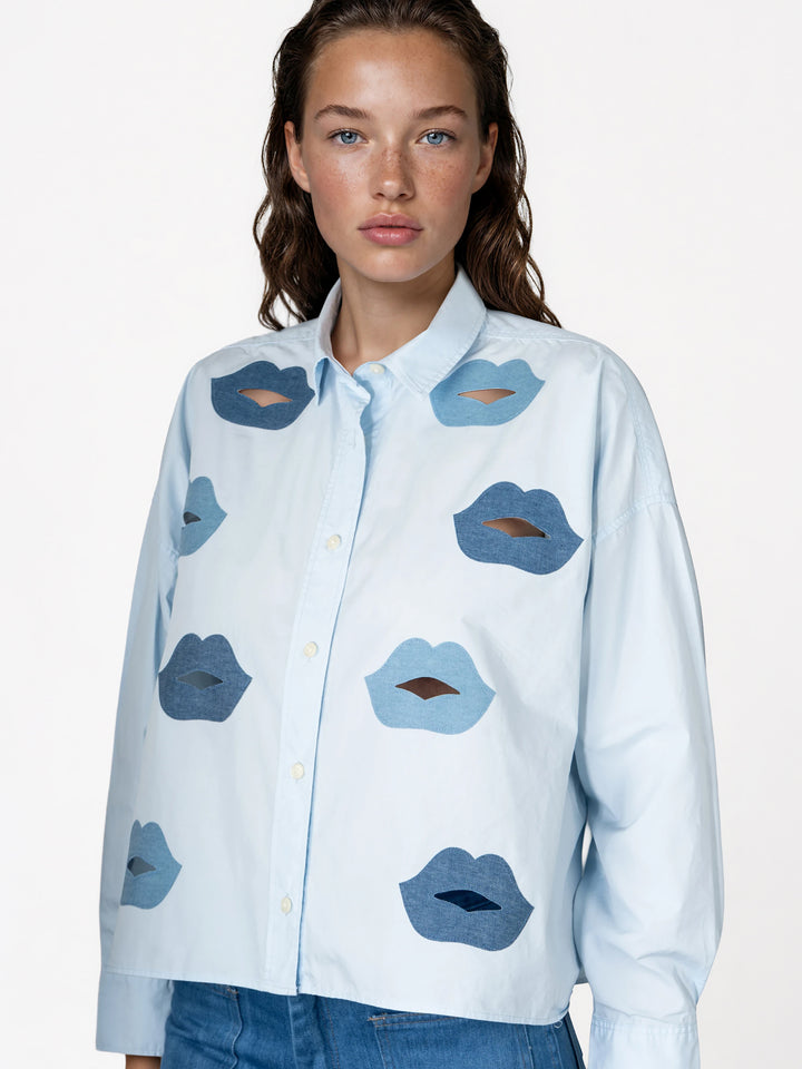 BOXY BLOUSE - BLUE CRUSH
