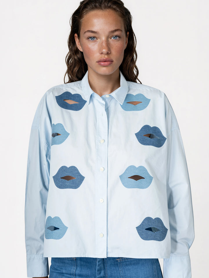 BOXY BLOUSE - BLUE CRUSH