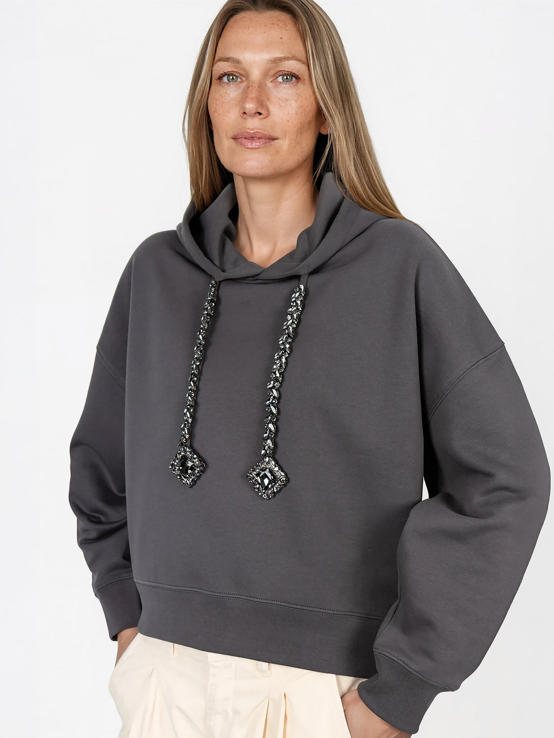 BOXY HOODIE - VOYAGE DARK GREY