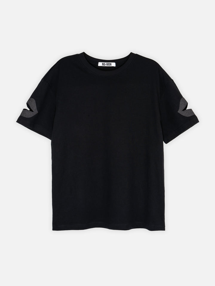 BOXY SHIRT - SIGNATURE LIPS BLACK