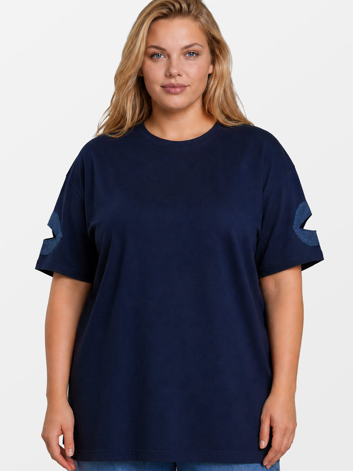 BOXY SHIRT - SIGNATURE LIPS DARK BLUE