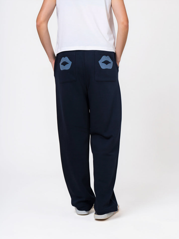 WIDE LEG PANTS - DENIM LIPS
