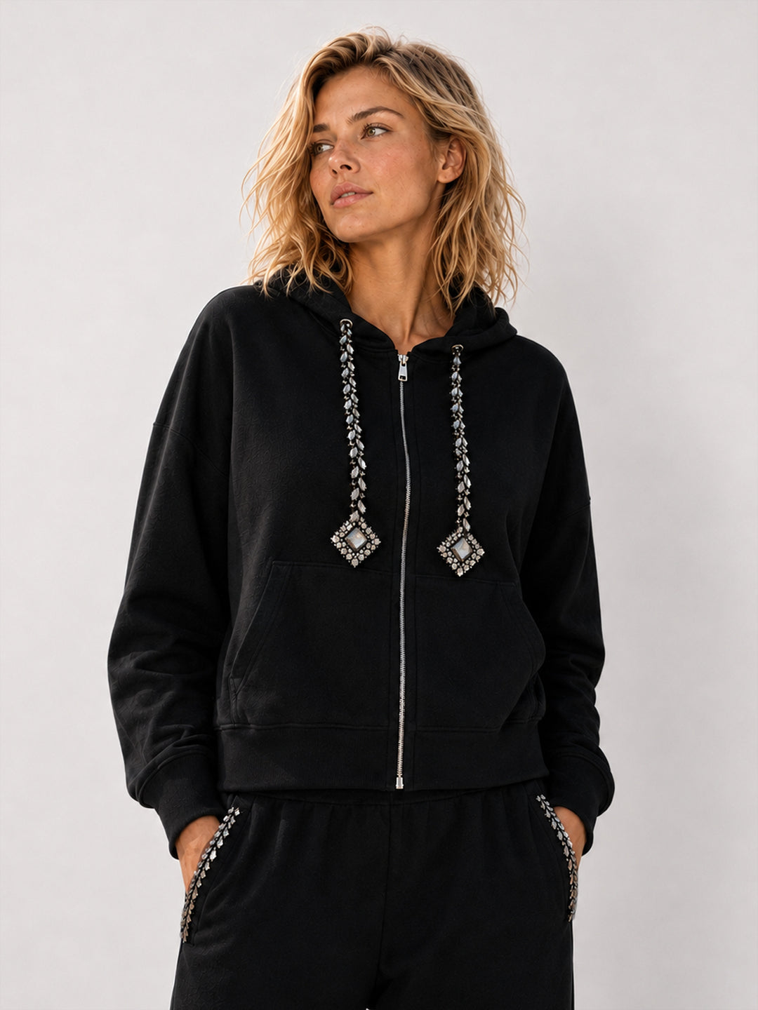 ZIP HOODIE - DARK VOYAGE BLACK