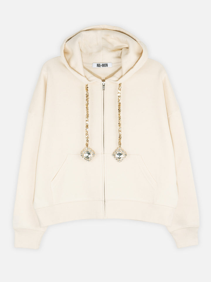 ZIP HOODIE - VOYAGE CREME