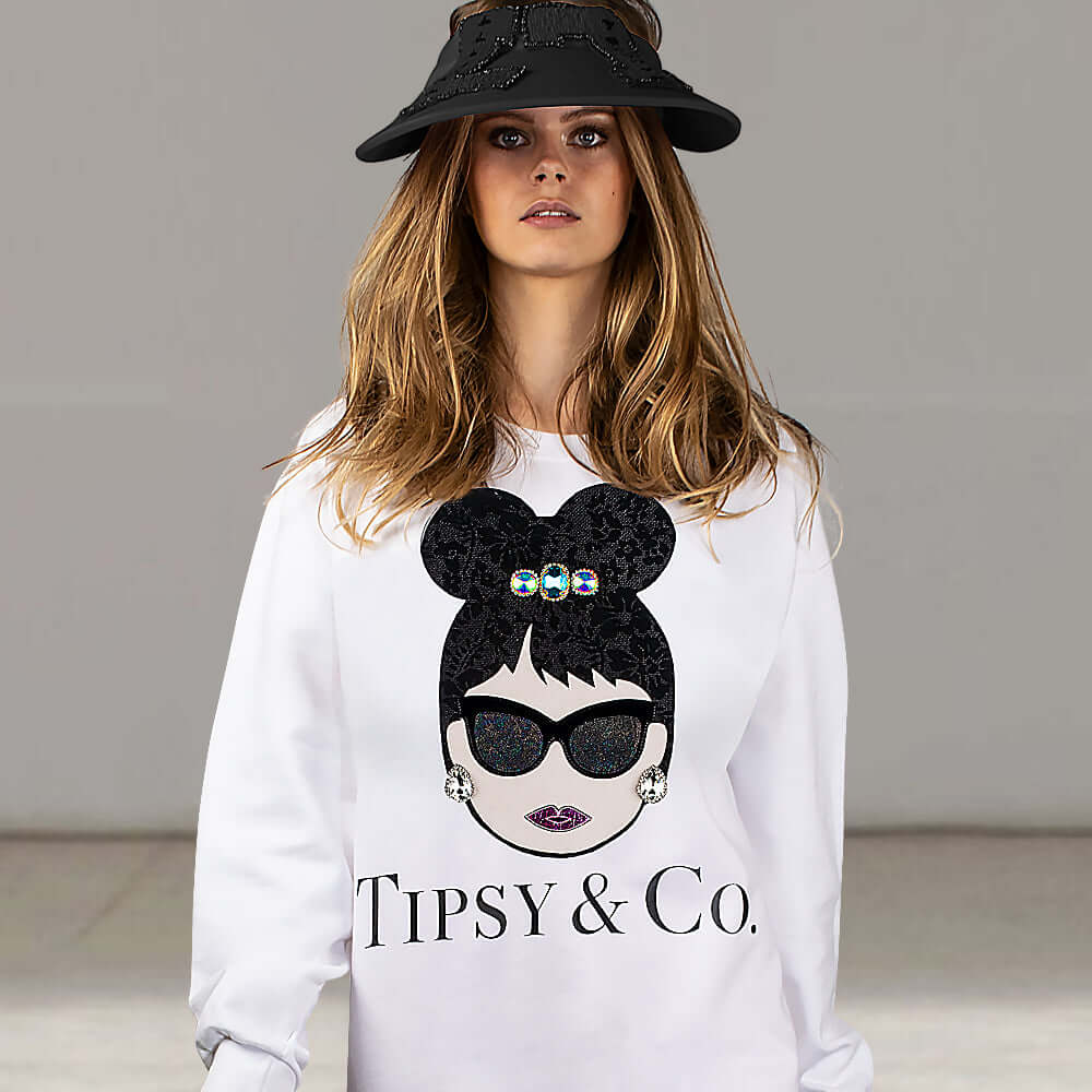 Sweatshirt "Tipsy" - white (Model)
