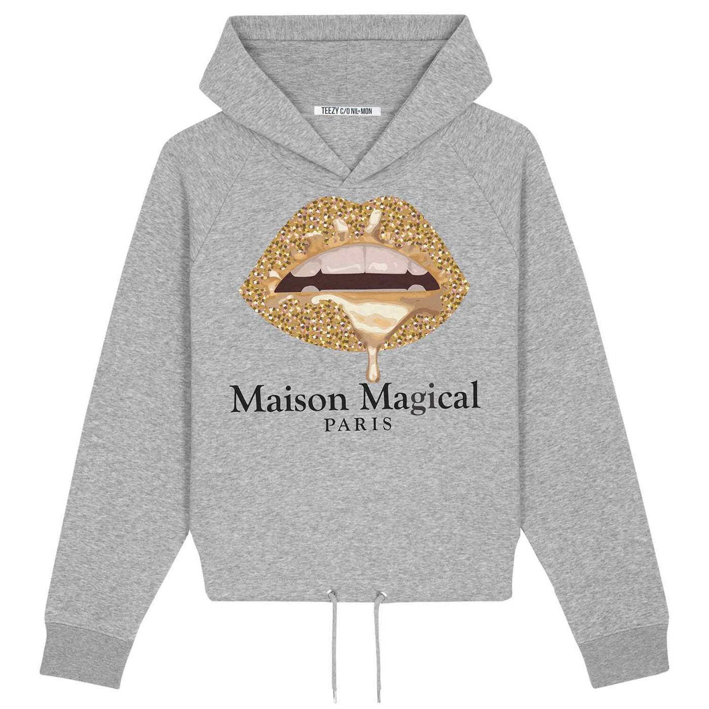 Crop Hoodie "TZ Magical" - heather grey