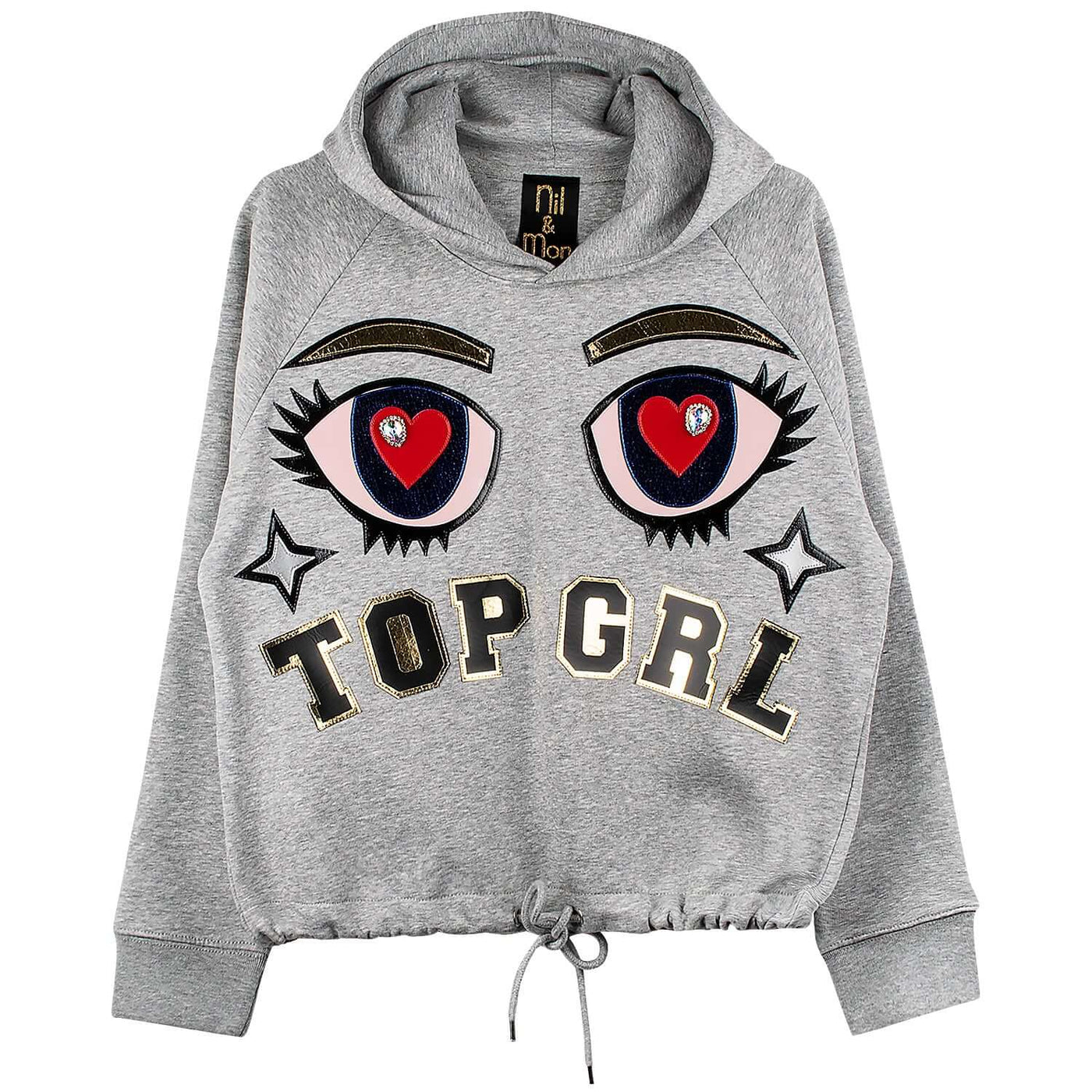 NIL+MON Crop Hoodie "Top GRL"