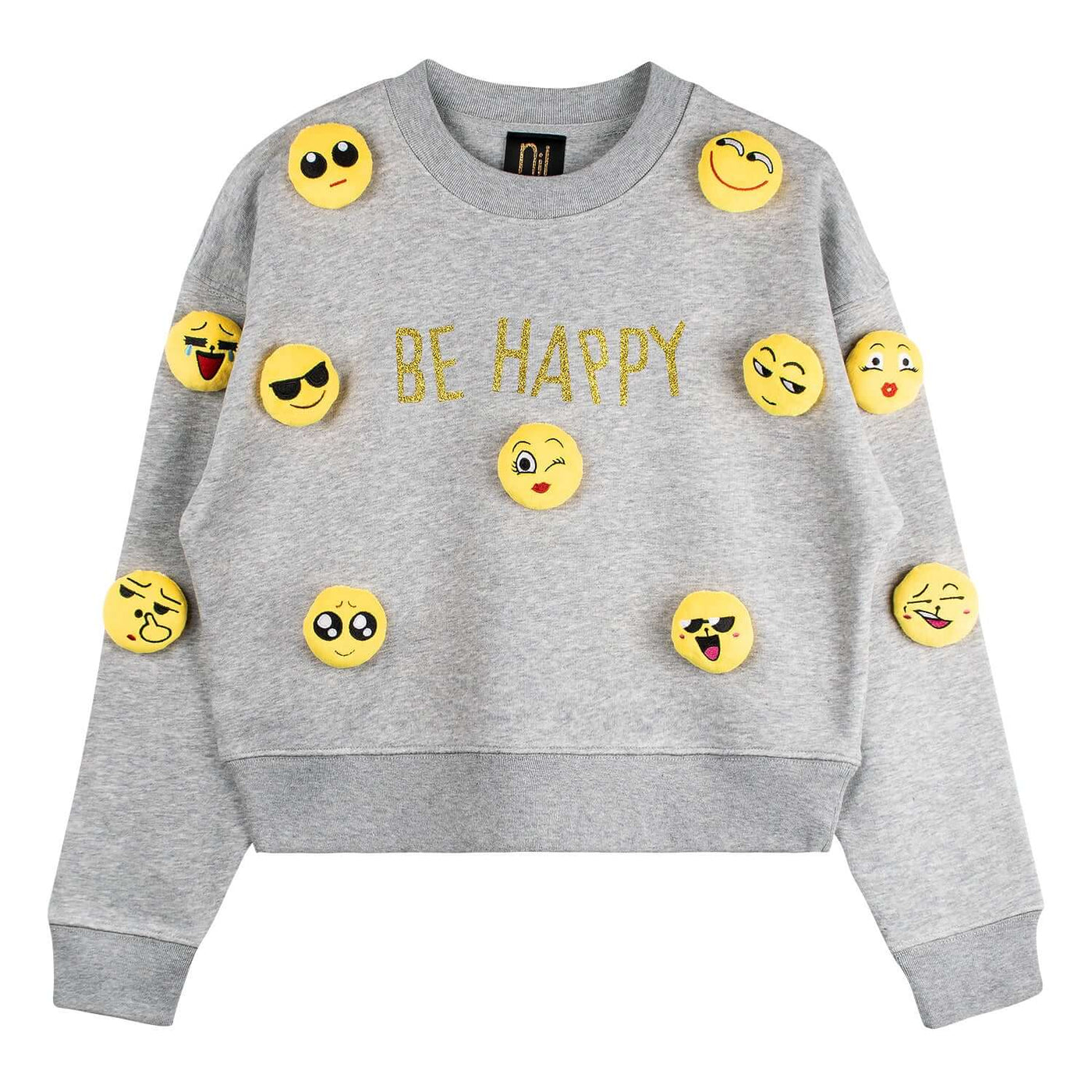 Crop Sweatshirt "Winkey" - heather grey